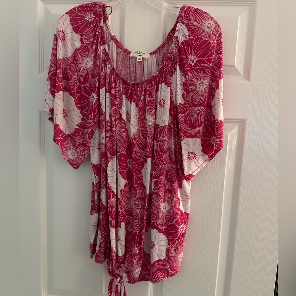 Pink and White Flower Shirt